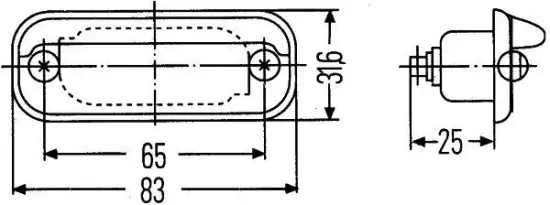Kennzeichenleuchte 12 V links rechts außen HELLA 2KA 001 378-207 Bild Kennzeichenleuchte 12 V links rechts außen HELLA 2KA 001 378-207