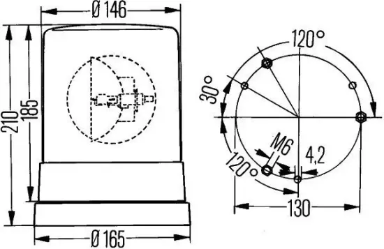 Rundumkennleuchte 12 V HELLA 2RL 004 958-101 Bild Rundumkennleuchte 12 V HELLA 2RL 004 958-101