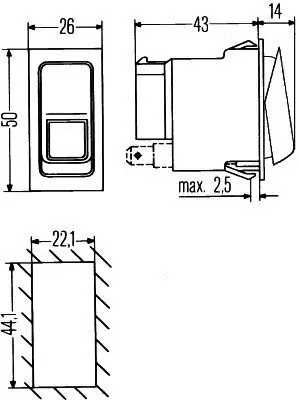 Warnblinkschalter 24 V HELLA 6HH 007 832-297 Bild Warnblinkschalter 24 V HELLA 6HH 007 832-297