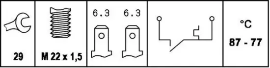 Temperaturschalter, Kühlerlüfter 12 V HELLA 6ZT 007 800-031 Bild Temperaturschalter, Kühlerlüfter 12 V HELLA 6ZT 007 800-031