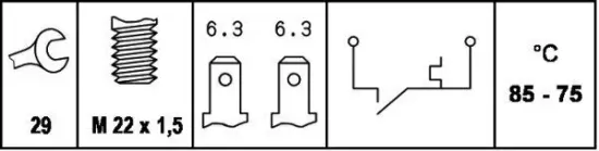 Temperaturschalter, Kühlerlüfter 12 V HELLA 6ZT 007 800-041 Bild Temperaturschalter, Kühlerlüfter 12 V HELLA 6ZT 007 800-041