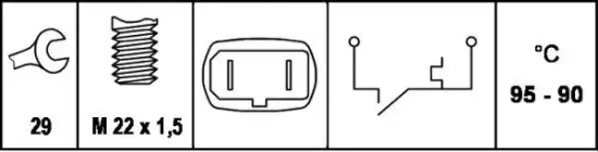 Temperaturschalter, Kühlerlüfter 12 V HELLA 6ZT 007 801-011 Bild Temperaturschalter, Kühlerlüfter 12 V HELLA 6ZT 007 801-011