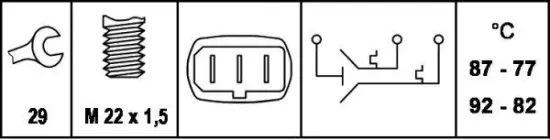 Temperaturschalter, Kühlerlüfter 12 V HELLA 6ZT 007 802-011 Bild Temperaturschalter, Kühlerlüfter 12 V HELLA 6ZT 007 802-011