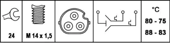 Temperaturschalter, Kühlerlüfter 12 V HELLA 6ZT 007 837-101 Bild Temperaturschalter, Kühlerlüfter 12 V HELLA 6ZT 007 837-101