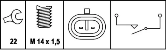 Schalter, Rückfahrleuchte 12 V HELLA 6ZF 008 621-011 Bild Schalter, Rückfahrleuchte 12 V HELLA 6ZF 008 621-011