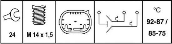Temperaturschalter, Kühlerlüfter 12 V HELLA 6ZT 007 835-051 Bild Temperaturschalter, Kühlerlüfter 12 V HELLA 6ZT 007 835-051