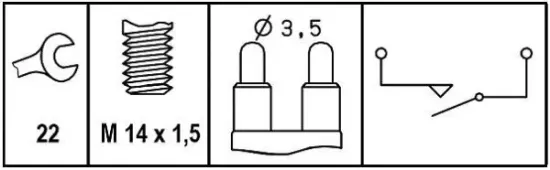 Schalter, Rückfahrleuchte 12 V HELLA 6ZF 008 621-341 Bild Schalter, Rückfahrleuchte 12 V HELLA 6ZF 008 621-341