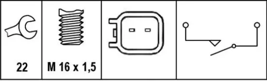 Schalter, Rückfahrleuchte 12 V HELLA 6ZF 010 965-031 Bild Schalter, Rückfahrleuchte 12 V HELLA 6ZF 010 965-031