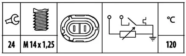 Sensor, Kühlmitteltemperatur 12 V HELLA 6PT 009 309-481 Bild Sensor, Kühlmitteltemperatur 12 V HELLA 6PT 009 309-481