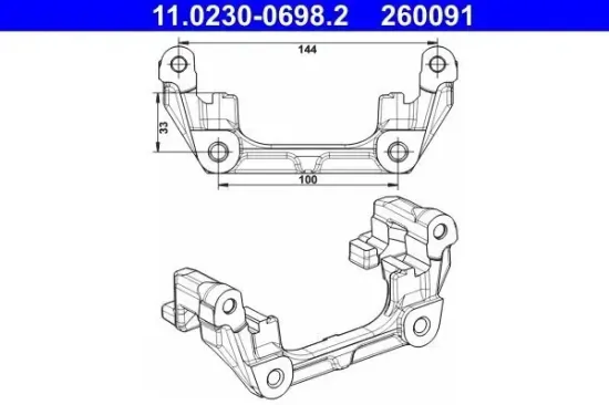 Halter, Bremssattel ATE 11.0230-0698.2 Bild Halter, Bremssattel ATE 11.0230-0698.2