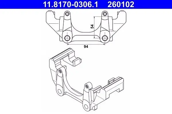 Halter, Bremssattel ATE 11.8170-0306.1