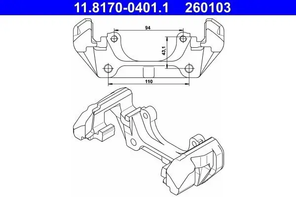 Halter, Bremssattel ATE 11.8170-0401.1