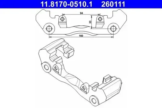 Halter, Bremssattel ATE 11.8170-0510.1 Bild Halter, Bremssattel ATE 11.8170-0510.1