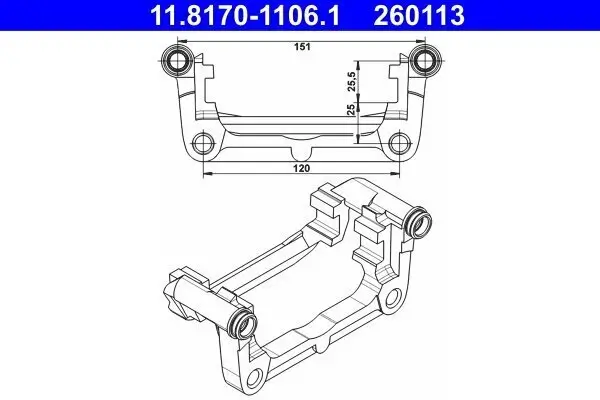 Halter, Bremssattel ATE 11.8170-1106.1