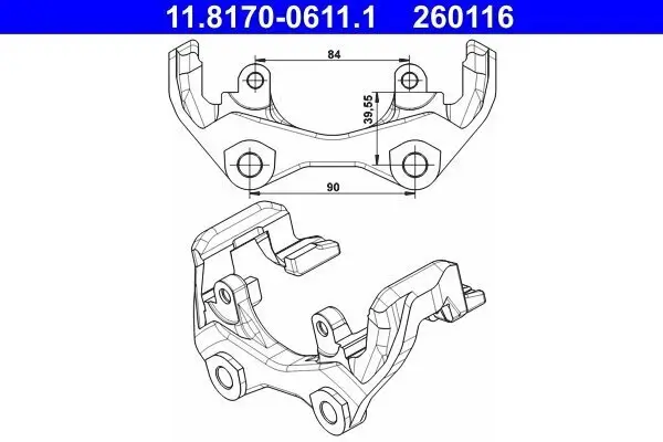 Halter, Bremssattel ATE 11.8170-0611.1