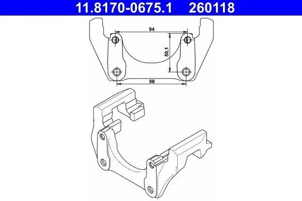 Halter, Bremssattel ATE 11.8170-0675.1