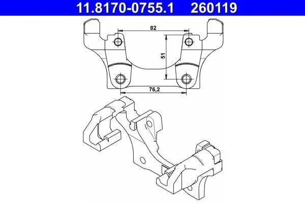 Halter, Bremssattel ATE 11.8170-0755.1
