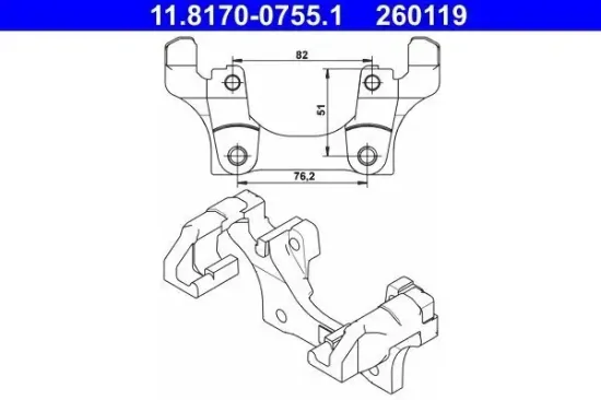 Halter, Bremssattel ATE 11.8170-0755.1 Bild Halter, Bremssattel ATE 11.8170-0755.1