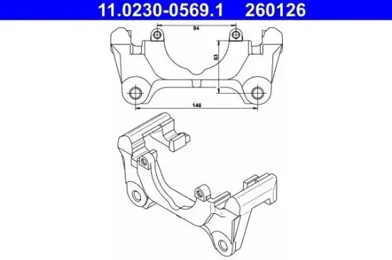 Halter, Bremssattel ATE 11.0230-0569.1 Bild Halter, Bremssattel ATE 11.0230-0569.1