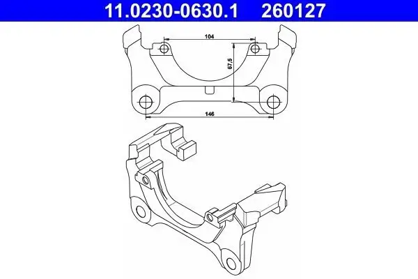 Halter, Bremssattel Vorderachse ATE 11.0230-0630.1