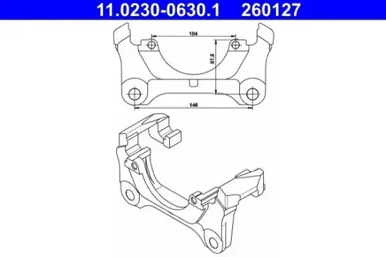 Halter, Bremssattel Vorderachse ATE 11.0230-0630.1 Bild Halter, Bremssattel Vorderachse ATE 11.0230-0630.1