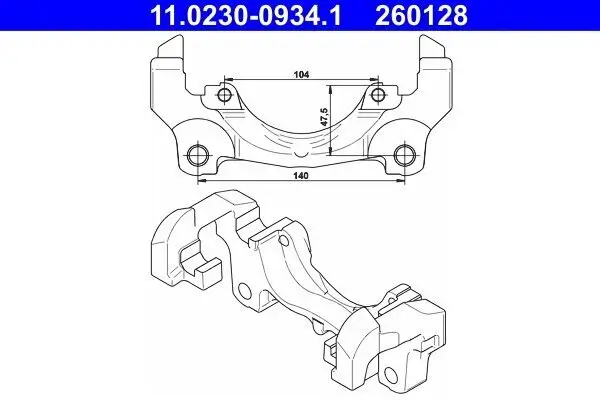 Halter, Bremssattel ATE 11.0230-0934.1