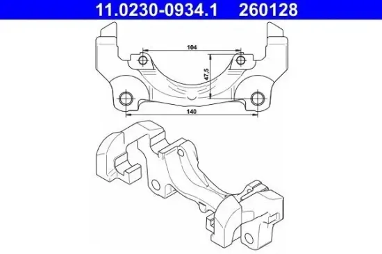 Halter, Bremssattel ATE 11.0230-0934.1 Bild Halter, Bremssattel ATE 11.0230-0934.1