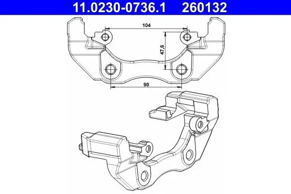 Halter, Bremssattel Vorderachse ATE 11.0230-0736.1