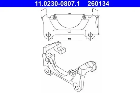 Halter, Bremssattel ATE 11.0230-0807.1 Bild Halter, Bremssattel ATE 11.0230-0807.1