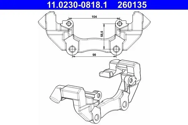 Halter, Bremssattel Vorderachse ATE 11.0230-0818.1