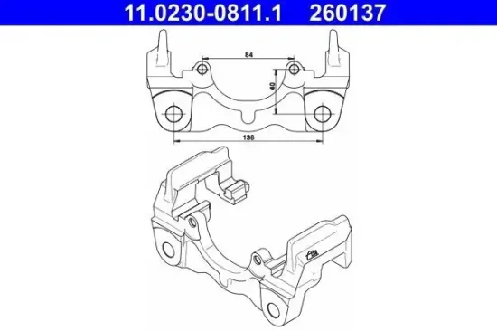 Halter, Bremssattel Hinterachse ATE 11.0230-0811.1 Bild Halter, Bremssattel Hinterachse ATE 11.0230-0811.1