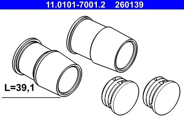 Führungshülsensatz, Bremssattel ATE 11.0101-7001.2