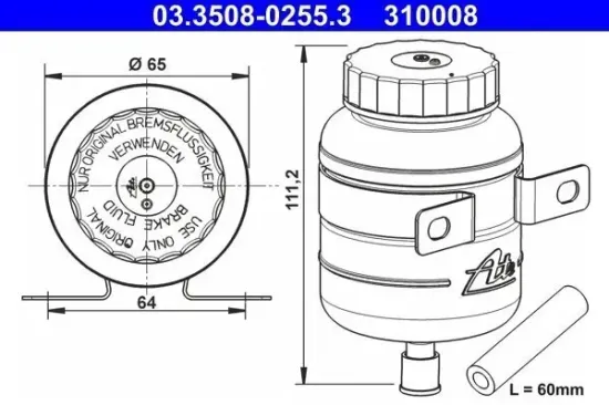 Ausgleichsbehälter, Bremsflüssigkeit ATE 03.3508-0255.3 Bild Ausgleichsbehälter, Bremsflüssigkeit ATE 03.3508-0255.3