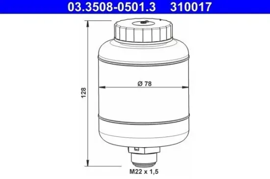 Ausgleichsbehälter, Bremsflüssigkeit ATE 03.3508-0501.3 Bild Ausgleichsbehälter, Bremsflüssigkeit ATE 03.3508-0501.3