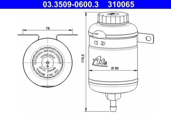 Ausgleichsbehälter, Bremsflüssigkeit ATE 03.3509-0600.3 Bild Ausgleichsbehälter, Bremsflüssigkeit ATE 03.3509-0600.3