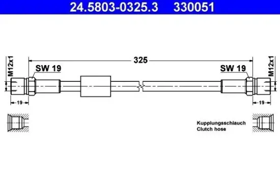 Kupplungsschlauch ATE 24.5803-0325.3 Bild Kupplungsschlauch ATE 24.5803-0325.3