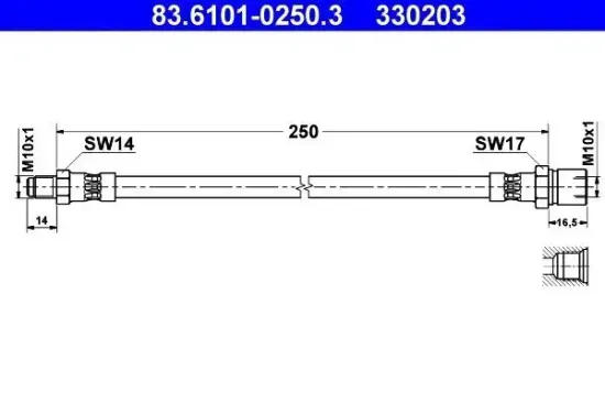 Bremsschlauch ATE 83.6101-0250.3 Bild Bremsschlauch ATE 83.6101-0250.3