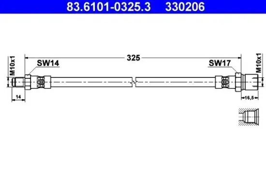Bremsschlauch ATE 83.6101-0325.3 Bild Bremsschlauch ATE 83.6101-0325.3