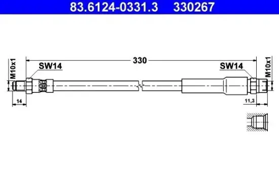 Bremsschlauch ATE 83.6124-0331.3 Bild Bremsschlauch ATE 83.6124-0331.3