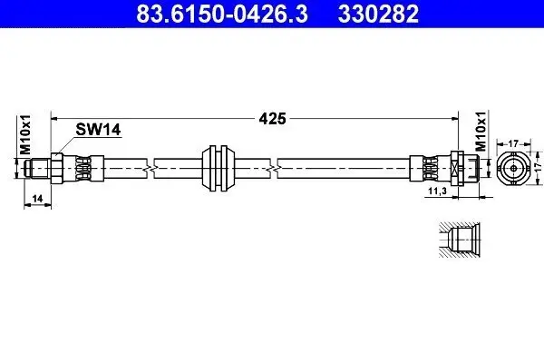 Bremsschlauch Vorderachse ATE 83.6150-0426.3