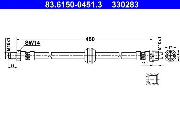 Bremsschlauch ATE 83.6150-0451.3