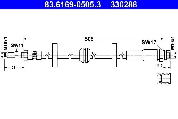 Bremsschlauch ATE 83.6169-0505.3