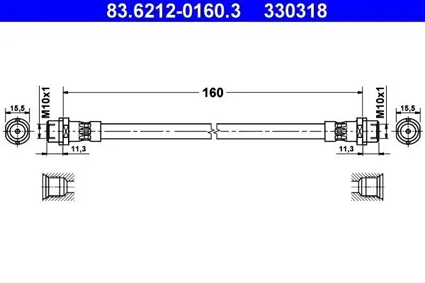 Bremsschlauch ATE 83.6212-0160.3