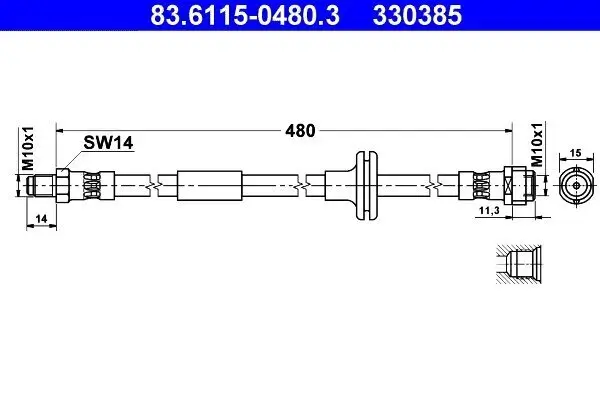 Bremsschlauch ATE 83.6115-0480.3