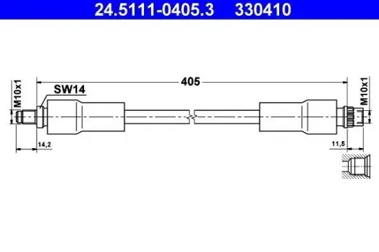 Bremsschlauch ATE 24.5111-0405.3 Bild Bremsschlauch ATE 24.5111-0405.3