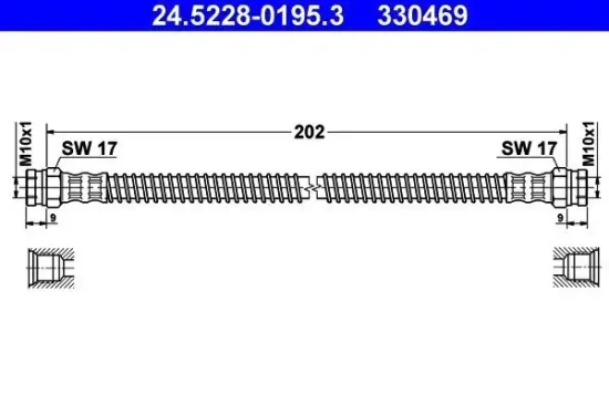 Bremsschlauch ATE 24.5228-0195.3 Bild Bremsschlauch ATE 24.5228-0195.3