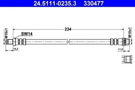 Bremsschlauch ATE 24.5111-0235.3 Bild Bremsschlauch ATE 24.5111-0235.3