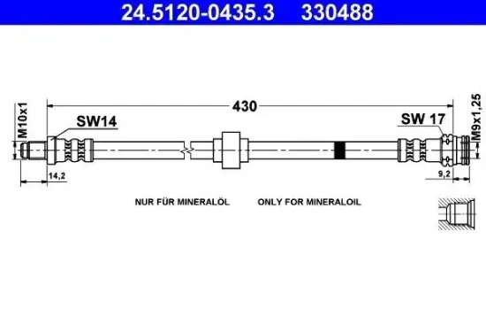 Bremsschlauch ATE 24.5120-0435.3 Bild Bremsschlauch ATE 24.5120-0435.3