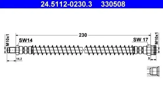 Bremsschlauch ATE 24.5112-0230.3 Bild Bremsschlauch ATE 24.5112-0230.3
