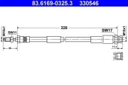 Bremsschlauch Hinterachse ATE 83.6169-0325.3